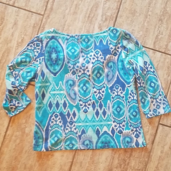 Ruby Rd Petite Aztec Print w/threading & stud Sml - Picture 4 of 5